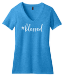 #blessed turquoise graphic tee for women